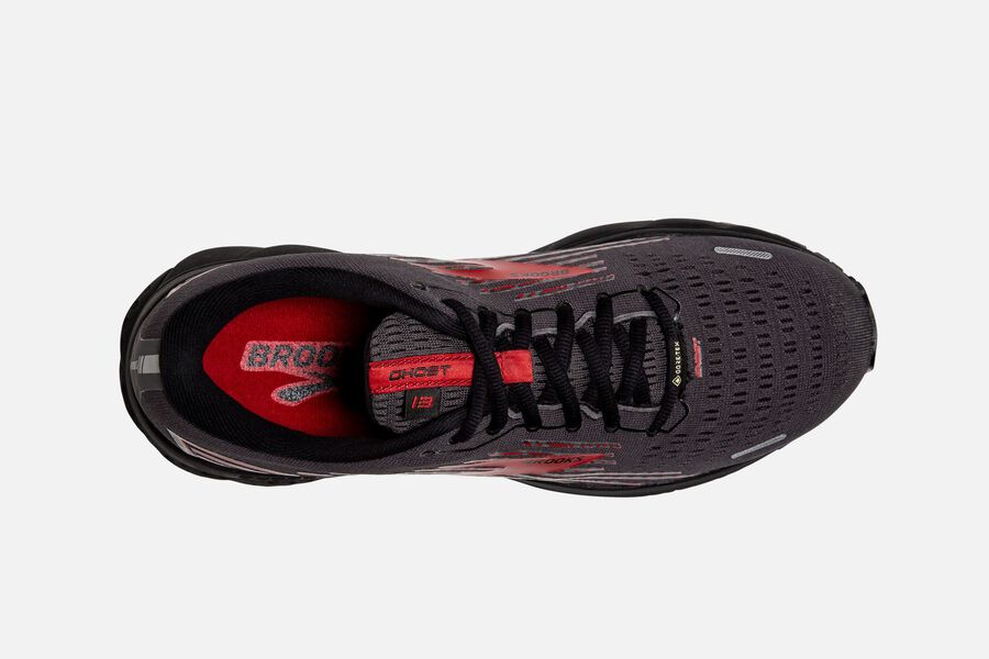 Ghost 13 GTX Road Brooks Running Shoes NZ Mens - Black/Red - OITFEX-167